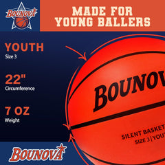 BOUNOVA Silent Basketball offers realistic bounce for indoor hoops and dunk practice