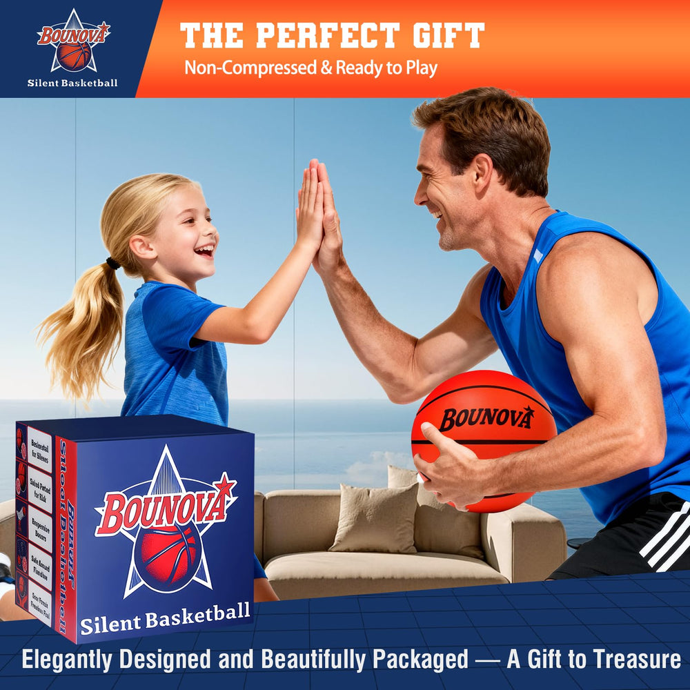 BOUNOVA Silent Basketball soft grip texture enhances secure handling during drills