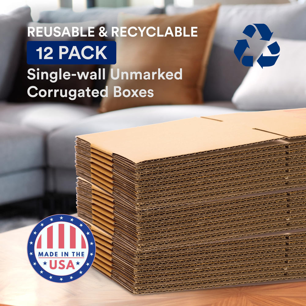 BOX USA large moving box open lid, easy access for quick packing