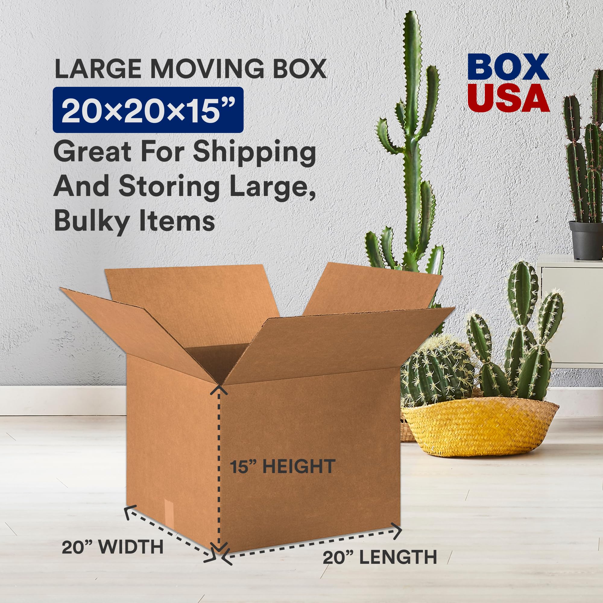 BOX USA large moving box side view for efficient stacking during moves
