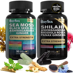 Boysea Shilajit capsules with an 8-in-1 blend for energy support