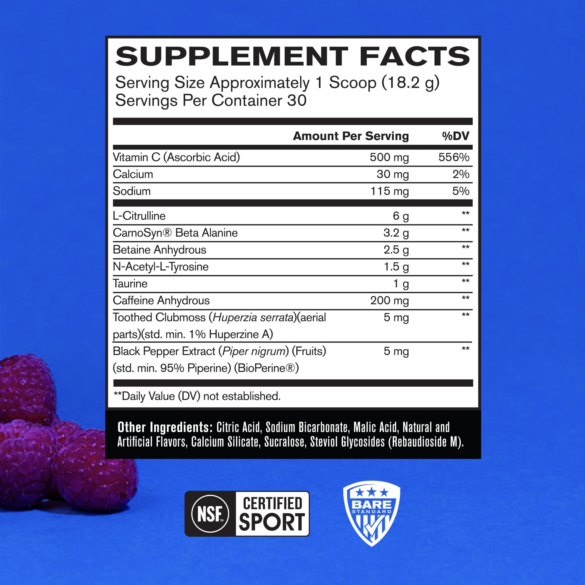 BPN Flight blue raspberry label close-up highlighting quality and certification.