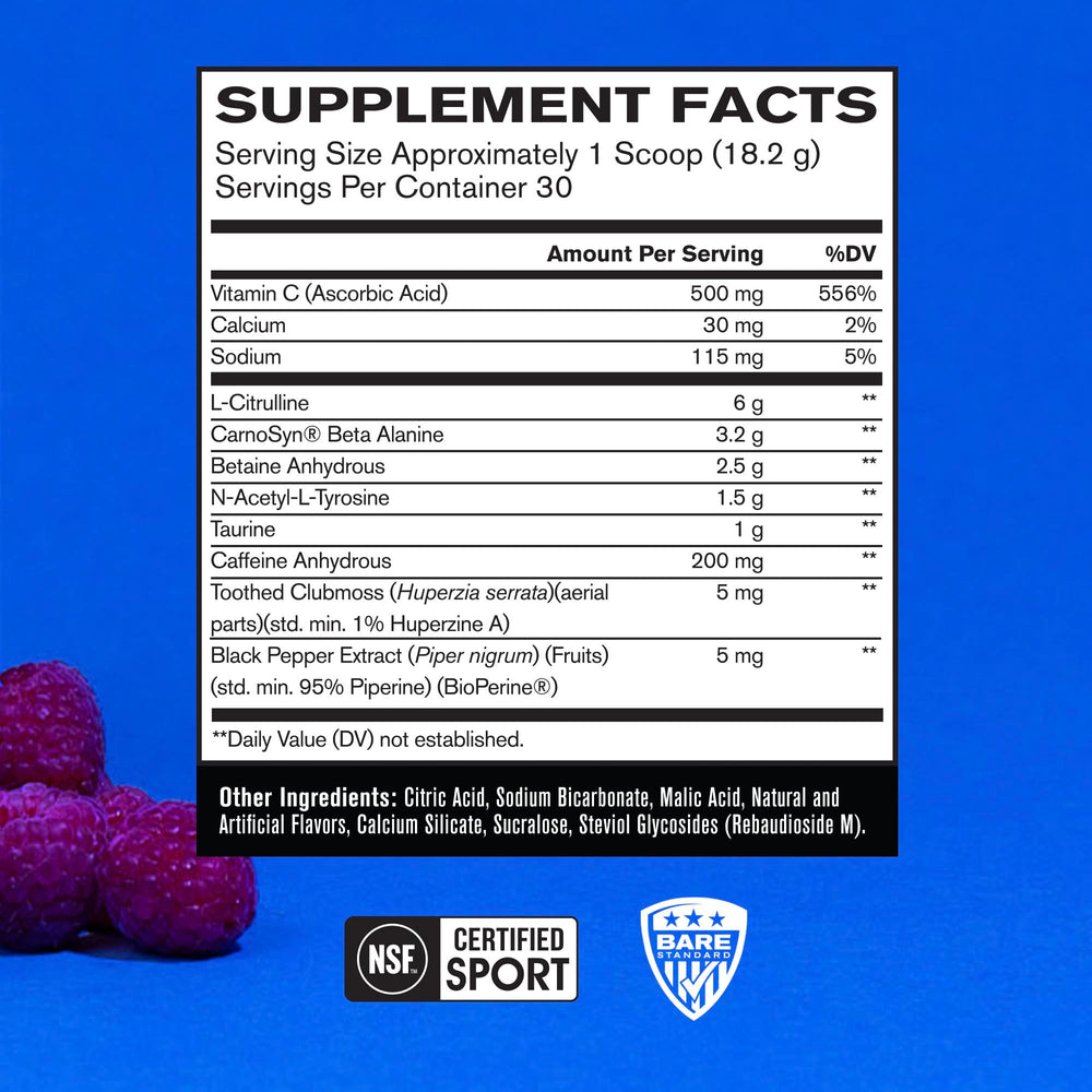 BPN Flight blue raspberry label close-up highlighting quality and certification.