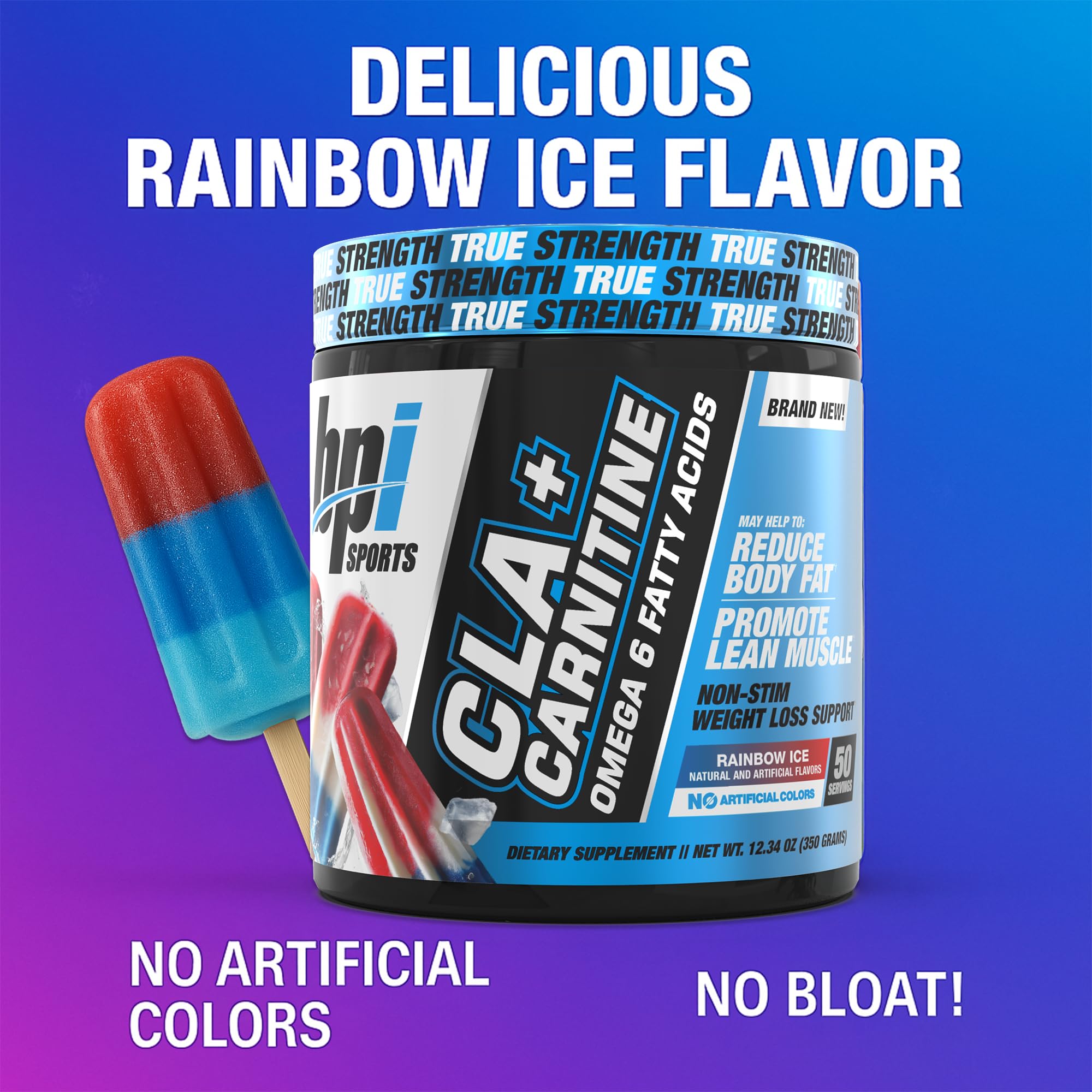 BPI Sports CLA+Carnitine bottle back with supplement details for daily use.