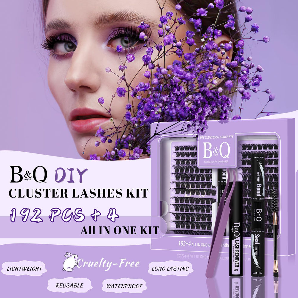 B&Qaugen 8–18 mixed-length clusters for versatile lash looks.