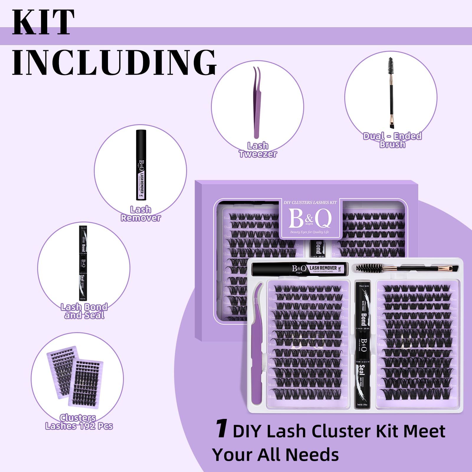 B&Qaugen eyelash bond and sealer kit for smooth, long-lasting adhesion.