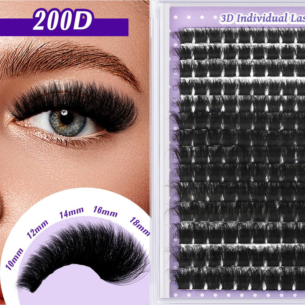 B&Qaugen Fluffy Lash Clusters 200D close-up with ultra-soft fibers for comfortable wear.