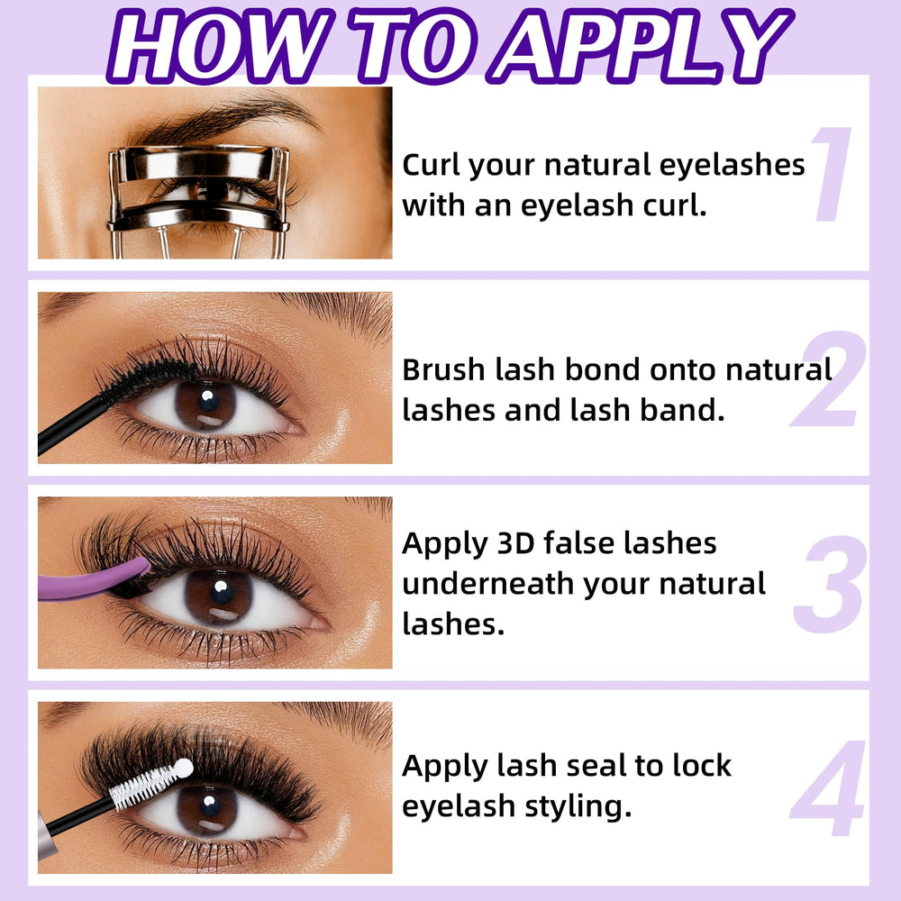B&Qaugen Fluffy Lash Clusters 200D portable case for on-the-go touch-ups.