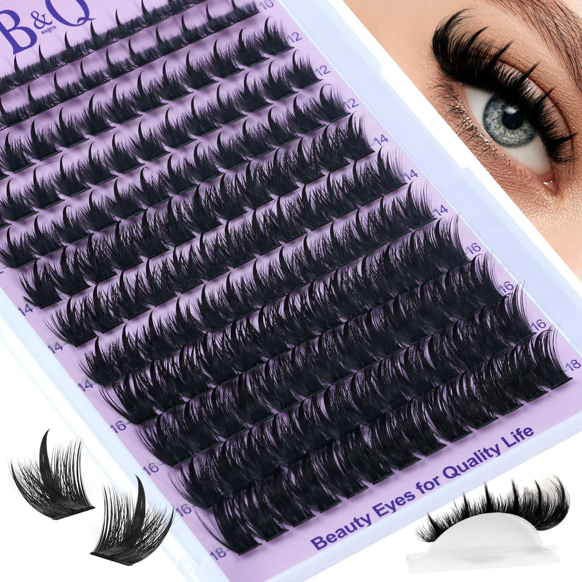 B&Qaugen manga lash clusters with spikes for dramatic anime-inspired volume and all-day wear.