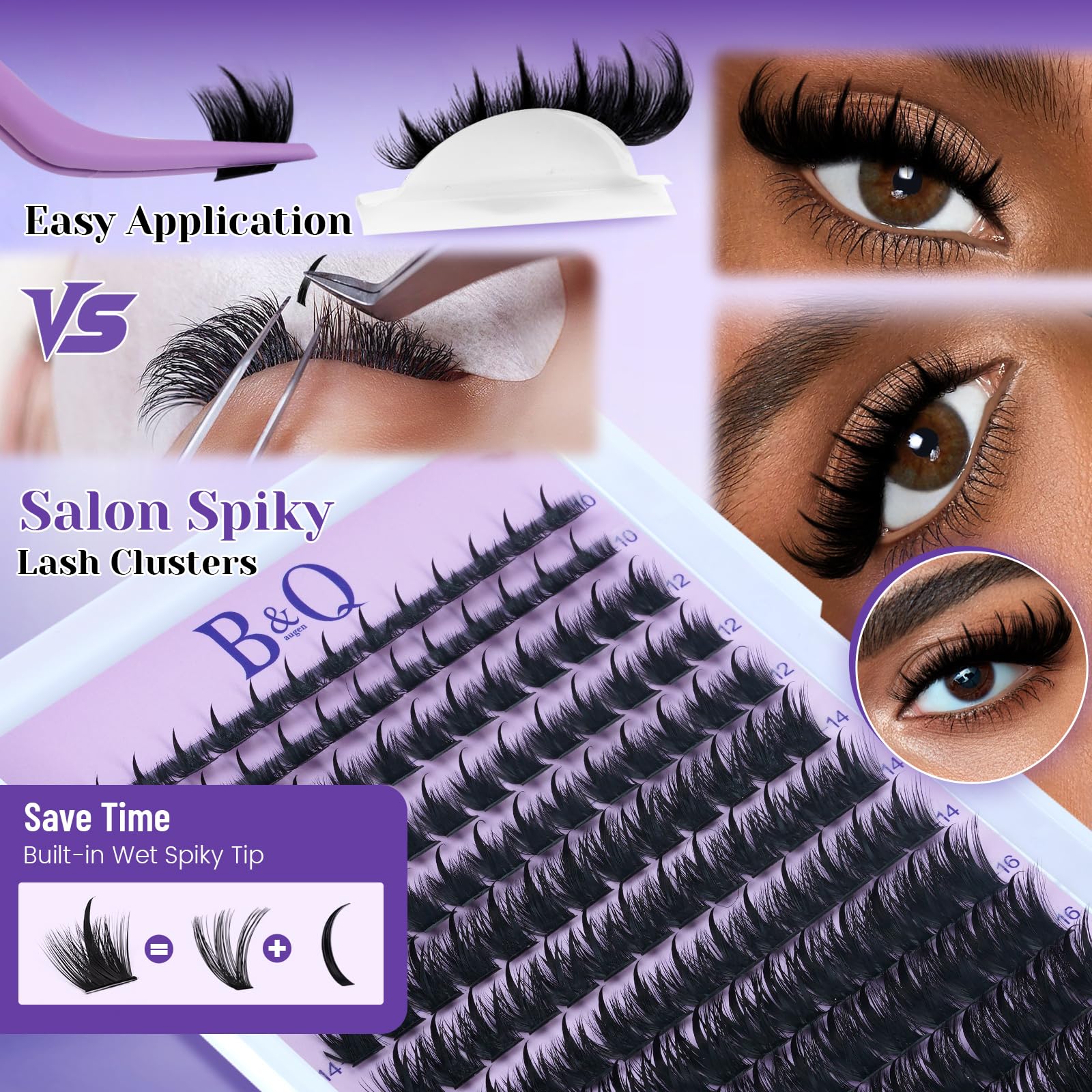 B&Qaugen wet-tip spikes deliver multi-dimensional lashes with a single application.