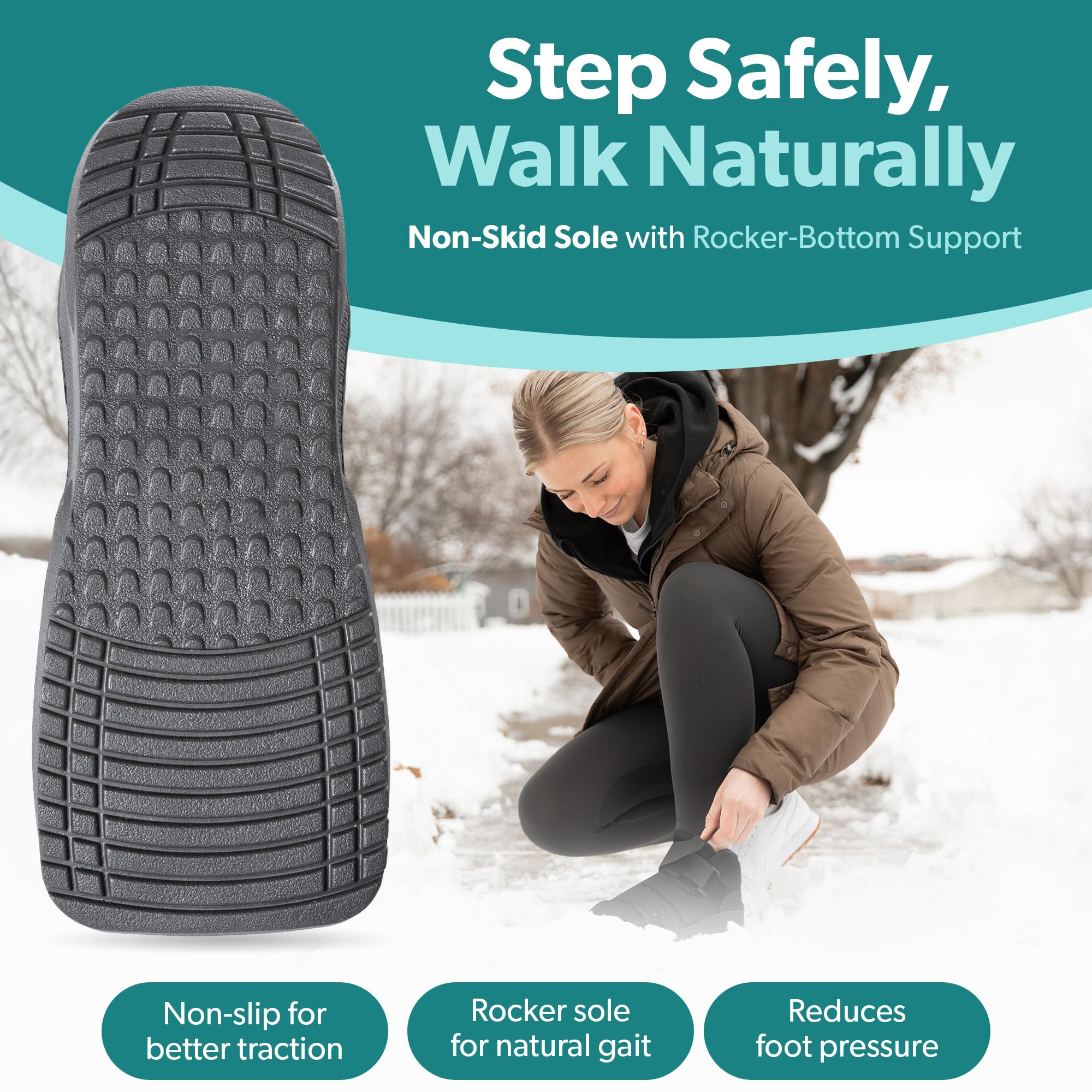 BraceAbility non-slip sole supports safe indoor and outdoor use