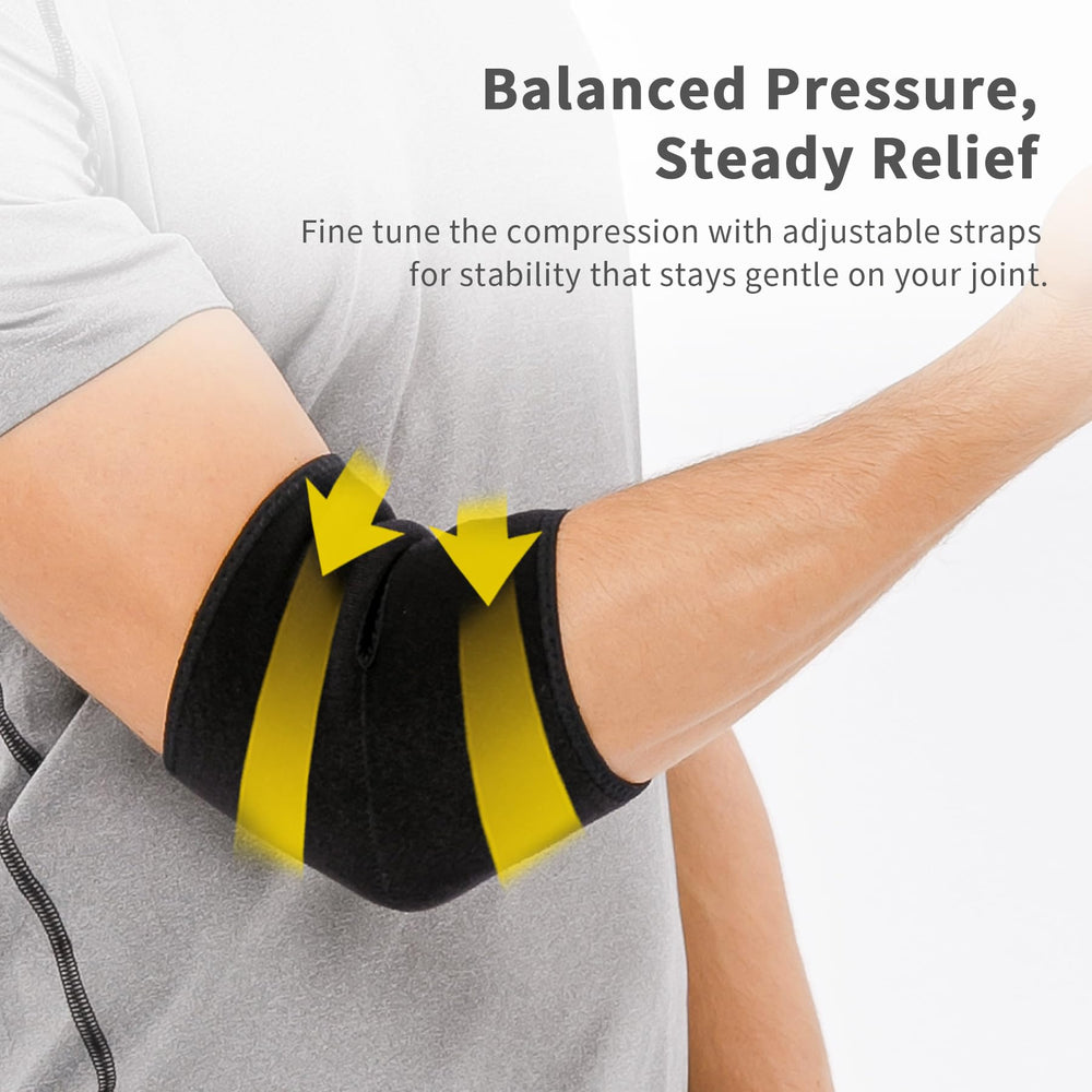 Bracoo Elbow Brace adjustable strap demonstrates versatile all-day fit