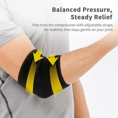 Bracoo Elbow Brace adjustable strap demonstrates versatile all-day fit