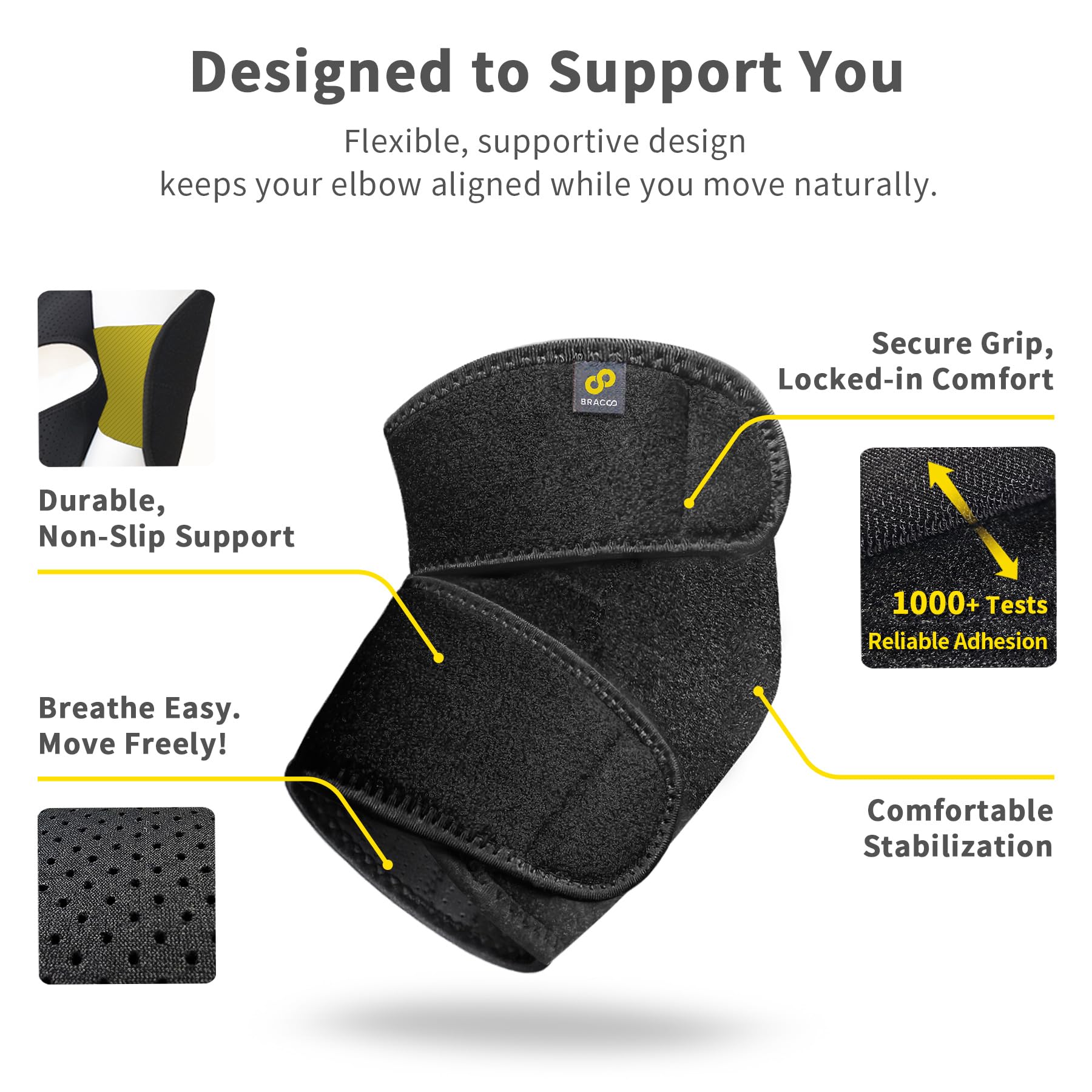 Bracoo Elbow Brace left-right fit suits both arms