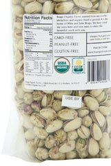Braga Organic Farms pistachios in bag 2lb ready for easy snacking.