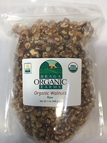 Braga Organic Farms walnuts for snacking, crisp texture and nutty aroma.