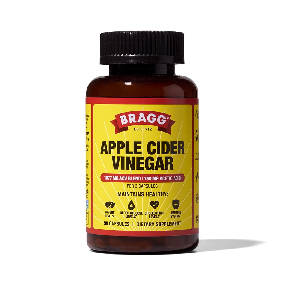 Bragg ACV capsules bottle showing convenient daily intake option for wellness