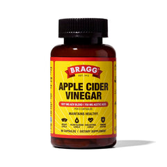 Bragg ACV capsules bottle showing convenient daily intake option for wellness