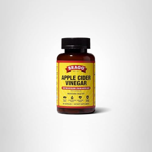Bragg ACV capsules gummies comparison graphic showing acetic acid equivalence