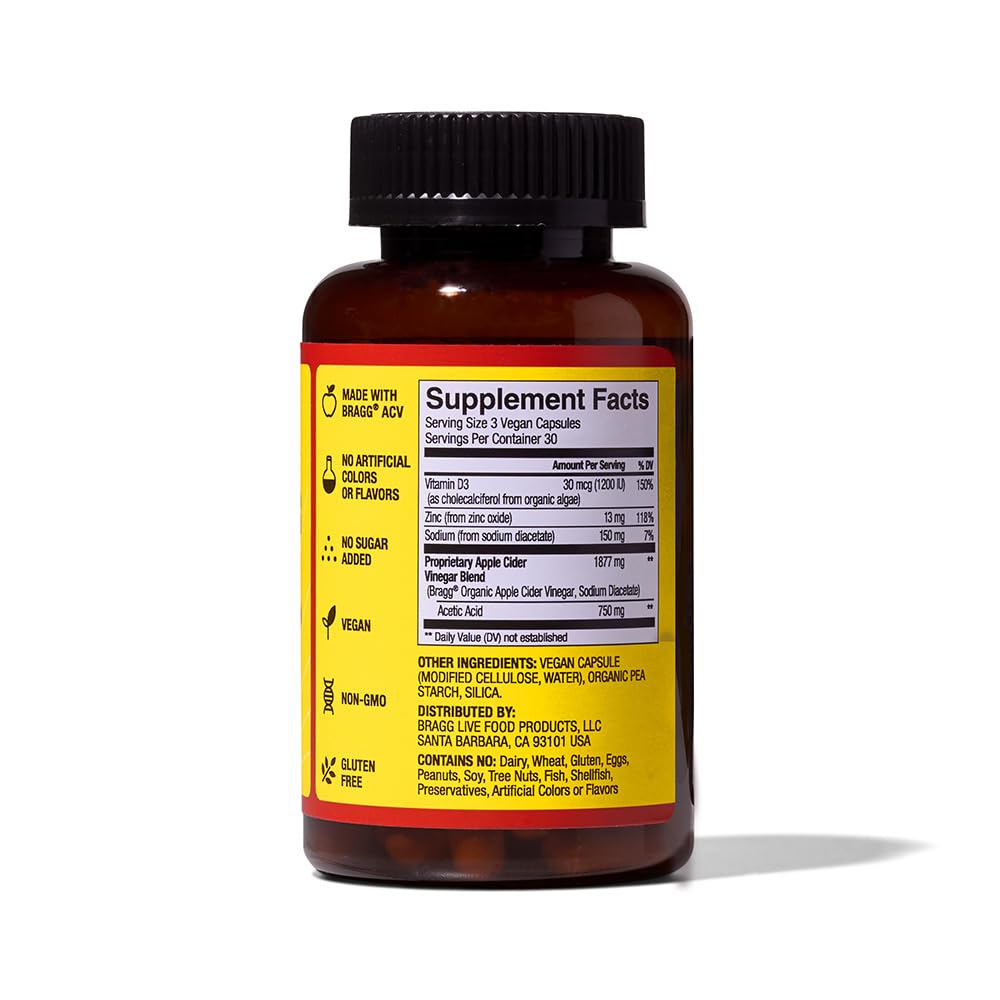 Bragg ACV capsules immunity support note on packaging.