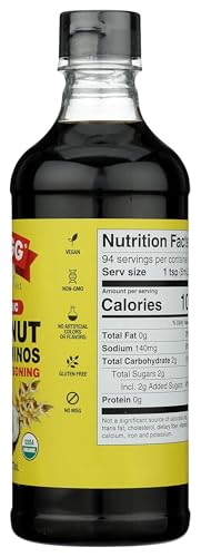Bragg Coconut Aminos salad dressing drizzle for savory flavor.