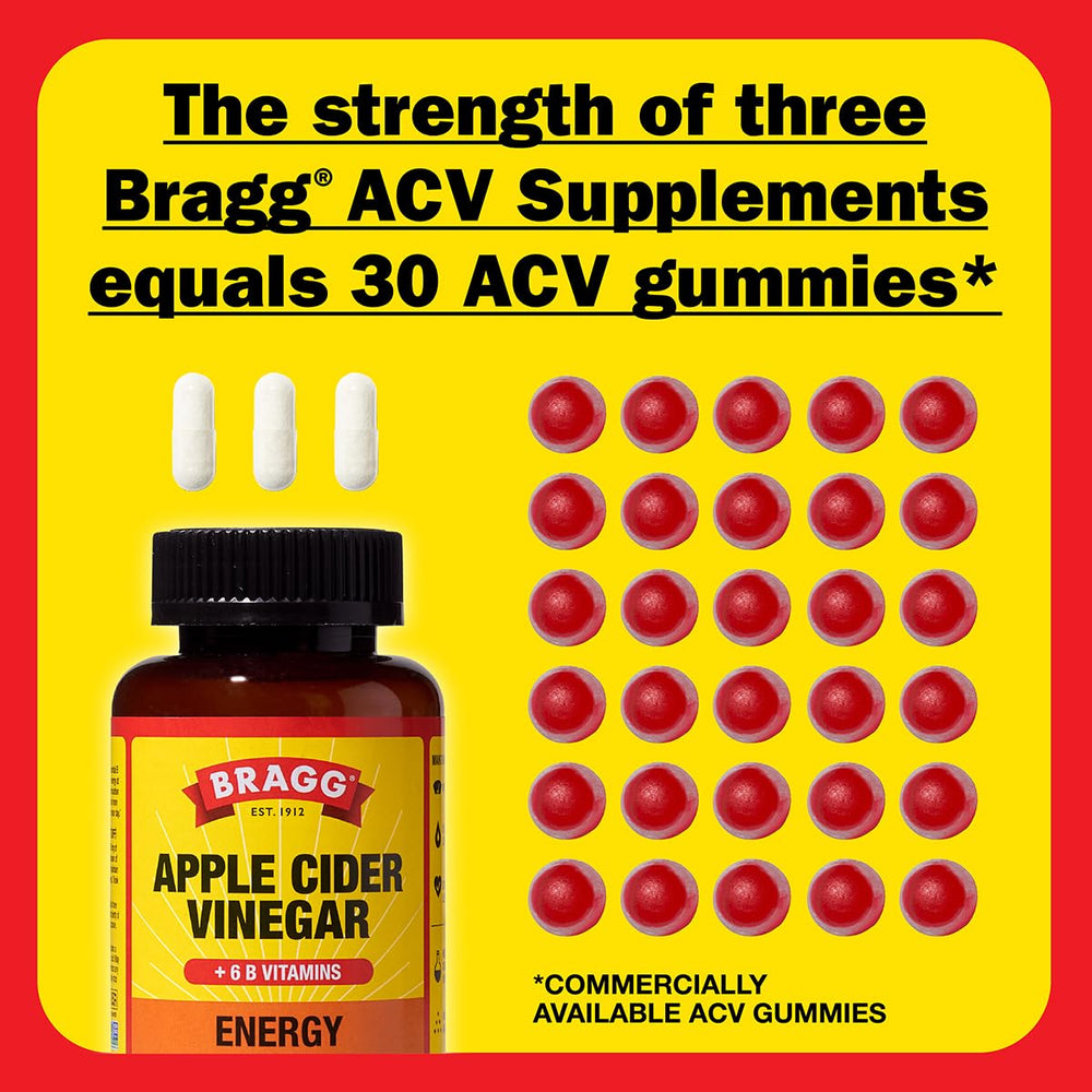 Bragg Energy ACV Capsules closeup shows capsules texture and color for quality.