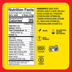 Bragg Nutritional Yeast Roasted Garlic Seasoning shaker boosts savory aroma for snacks.