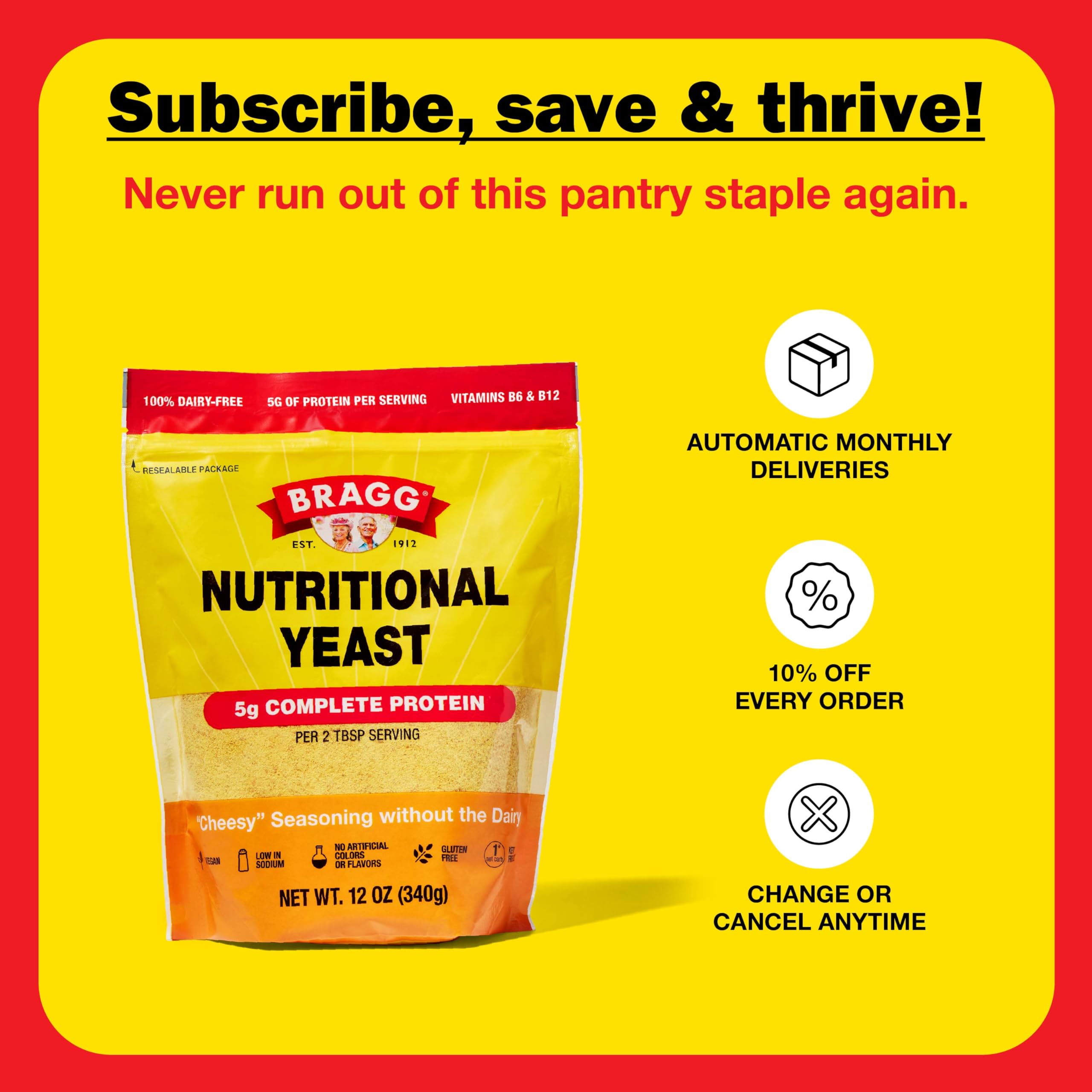 Bragg Nutritional Yeast Seasoning on dips and spreads for extra flavor