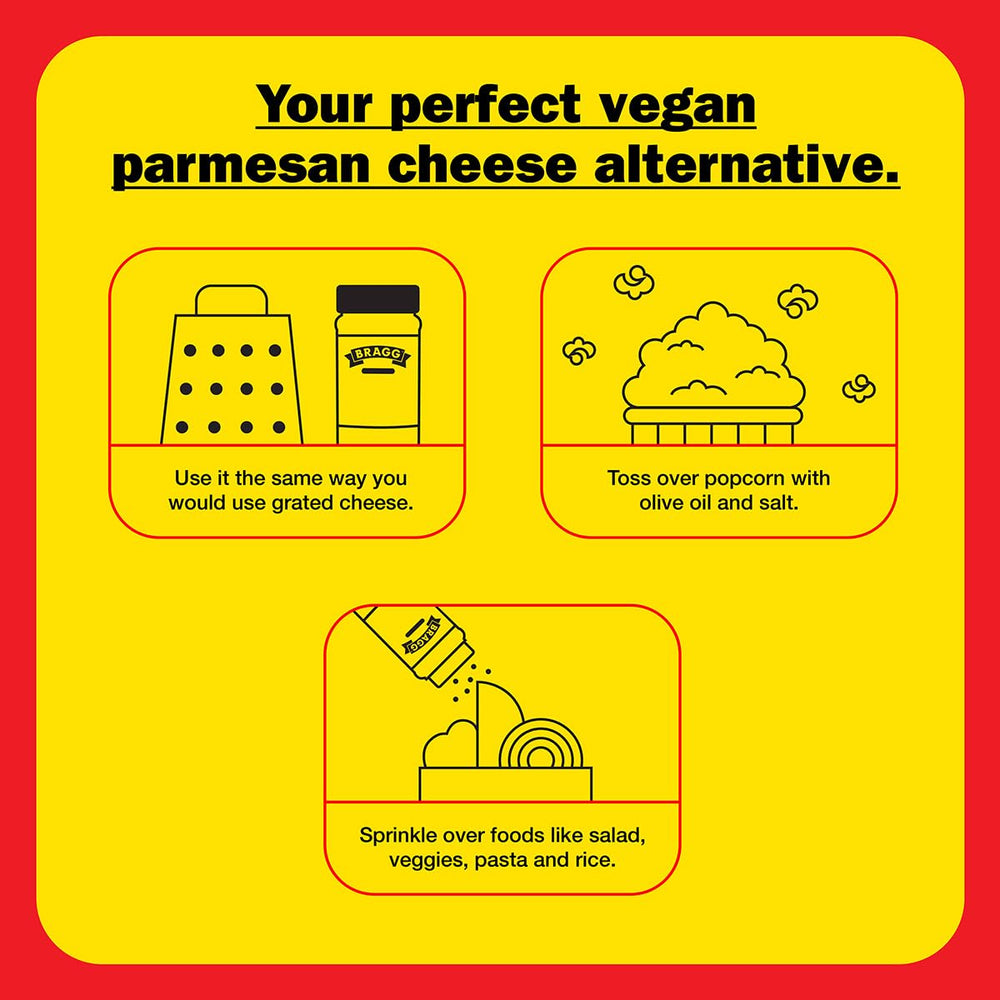 Bragg Nutritional Yeast Seasoning on pasta dish adds cheesy savor without dairy