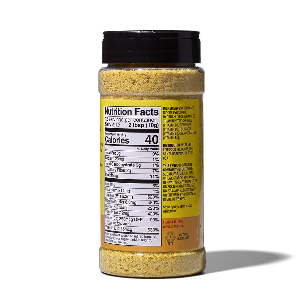 Pour-over pasta with Bragg Nutritional Yeast Seasoning for a dairy-free cheesy flavor.