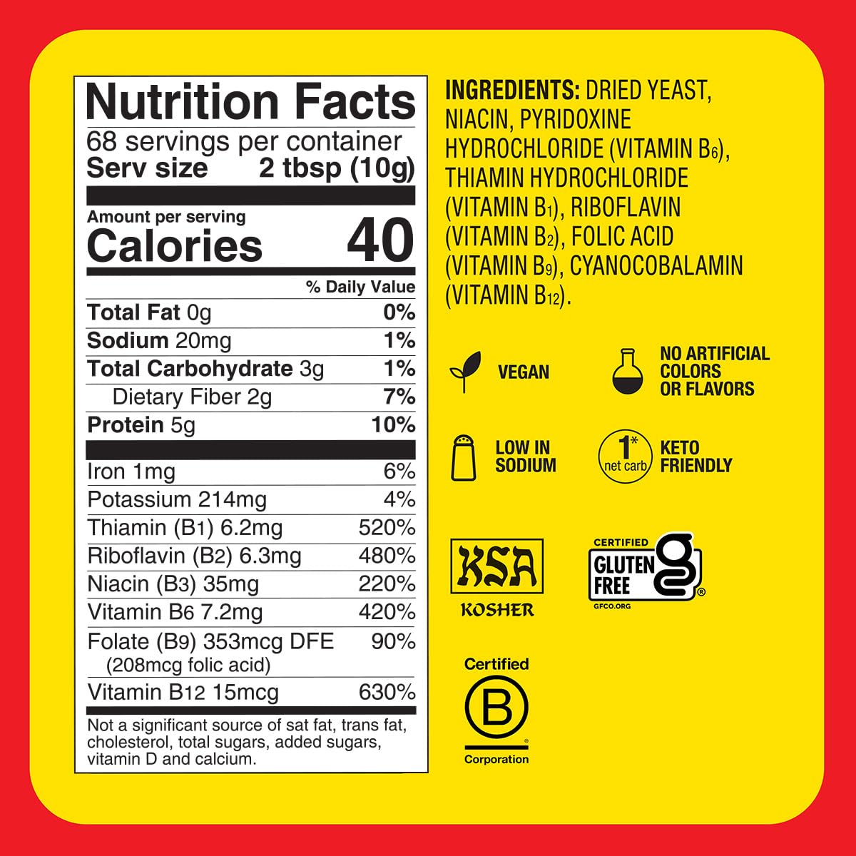 Bragg Nutritional Yeast Seasoning shaker close-up for savory flavor