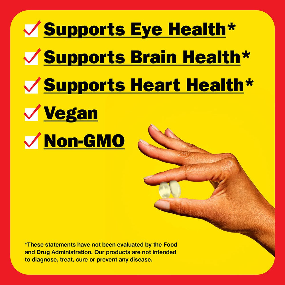 Bragg Omega-3 bottle label detail emphasizing clean ingredients
