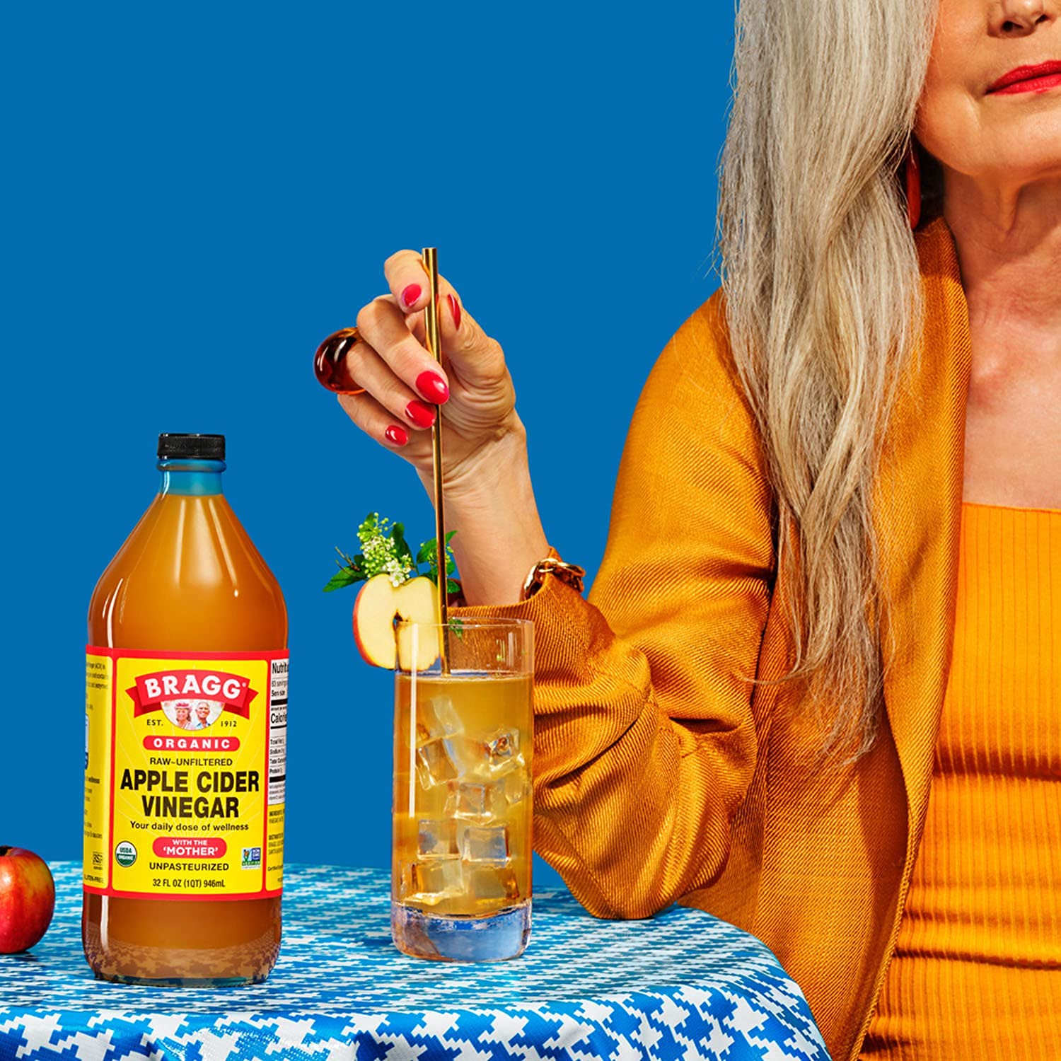 Bragg Organic Raw Apple Cider Vinegar kitchen essential adds quick flavor boosts.