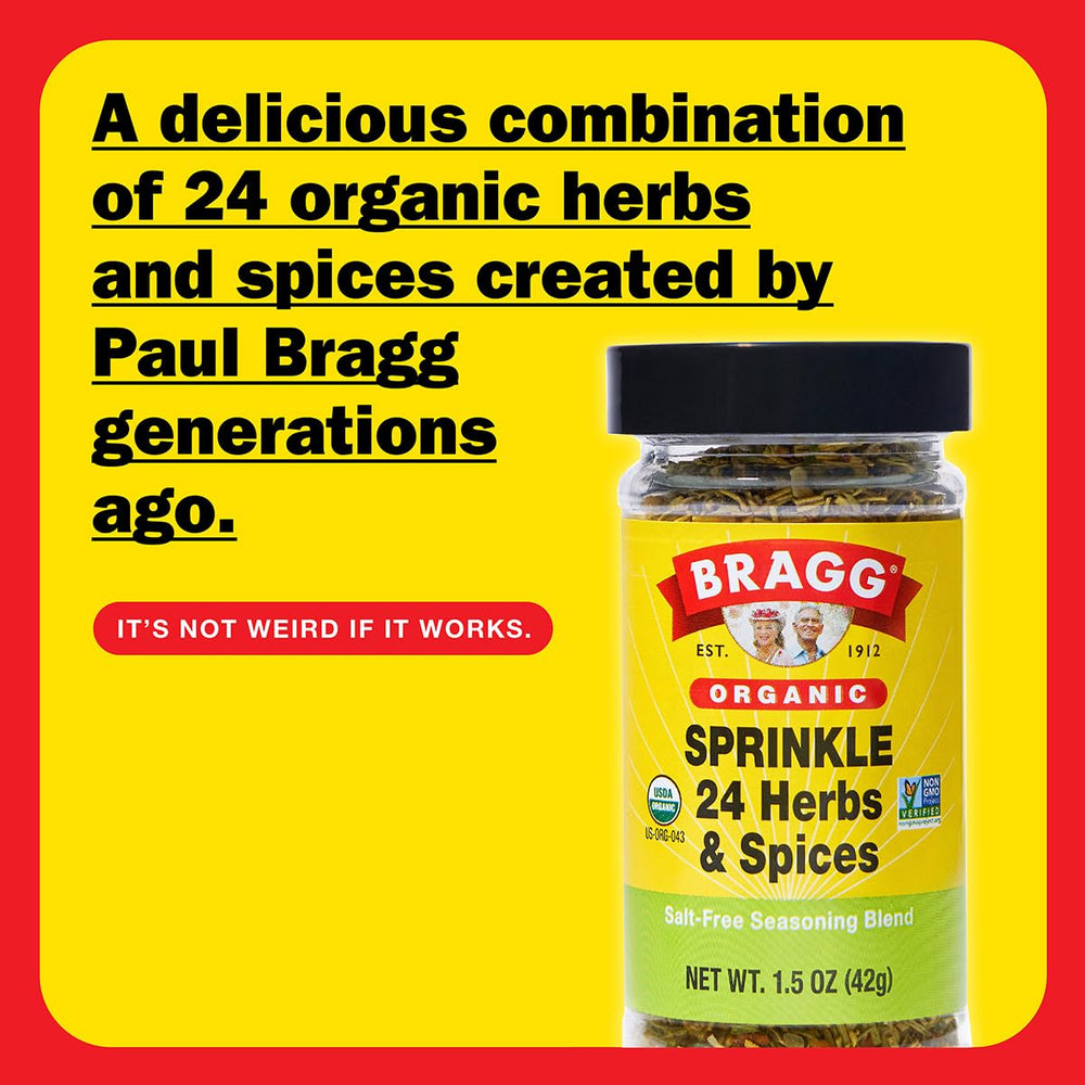 Bragg Sprinkle Seasoning on vegetables finishes them with fresh herbal notes.