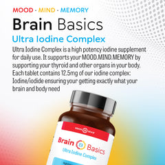 Brain Bean daily iodine tablet label detail for simple routine use.