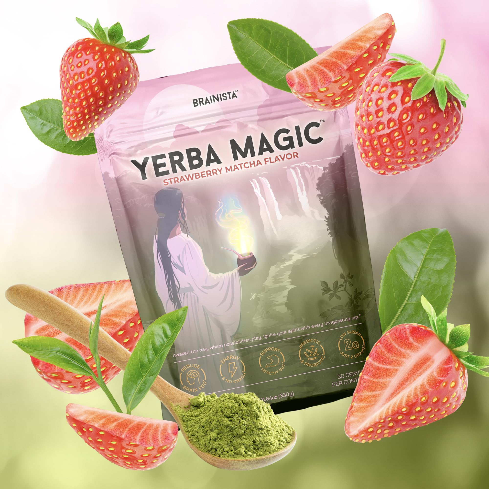 Brainista Yerba Magic low sugar formula tasty energy boost