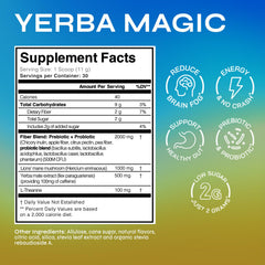 Brainista Yerba Magic stir into water in a glass for steady energy.