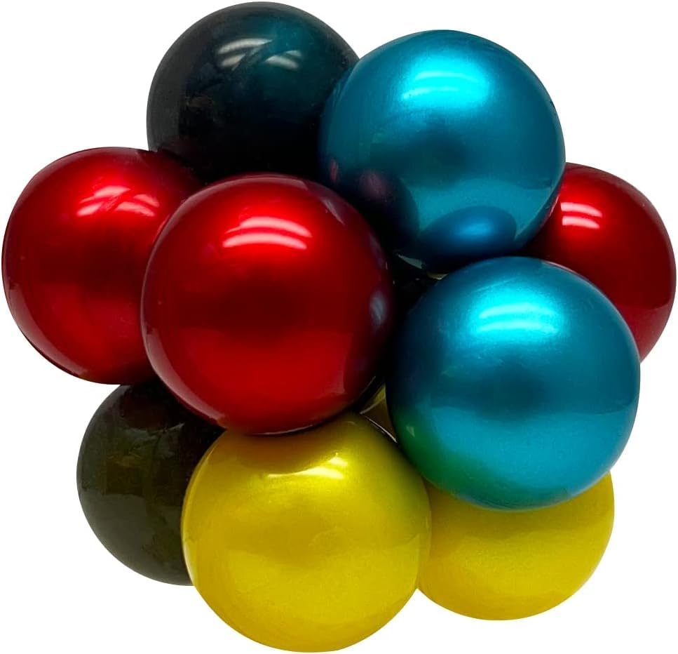 Brainwright Icosa Atomic Puzzle Ball colors in focus for on-the-go color-matching challenges.