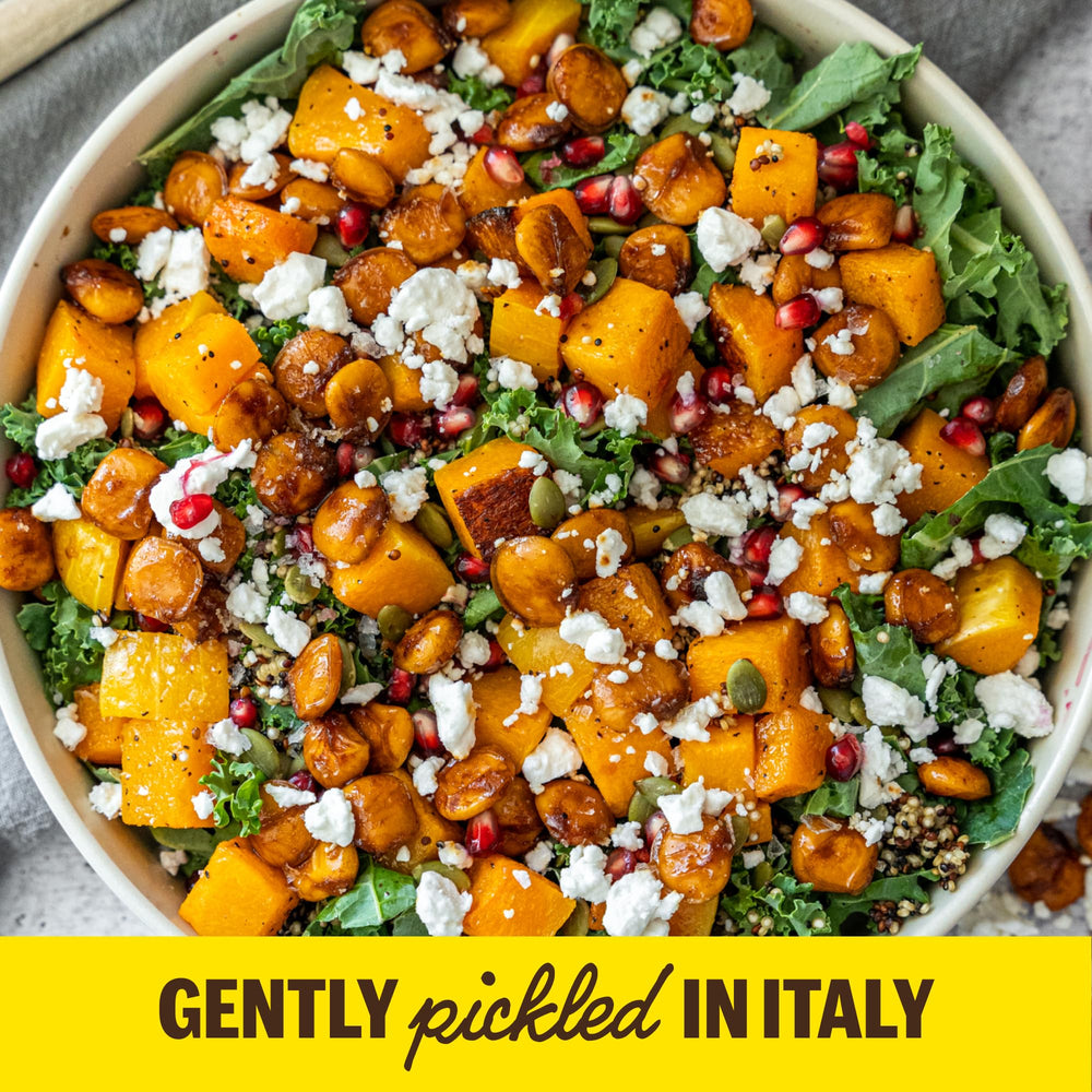 BRAMI Lupini snack packaging on shelf in store