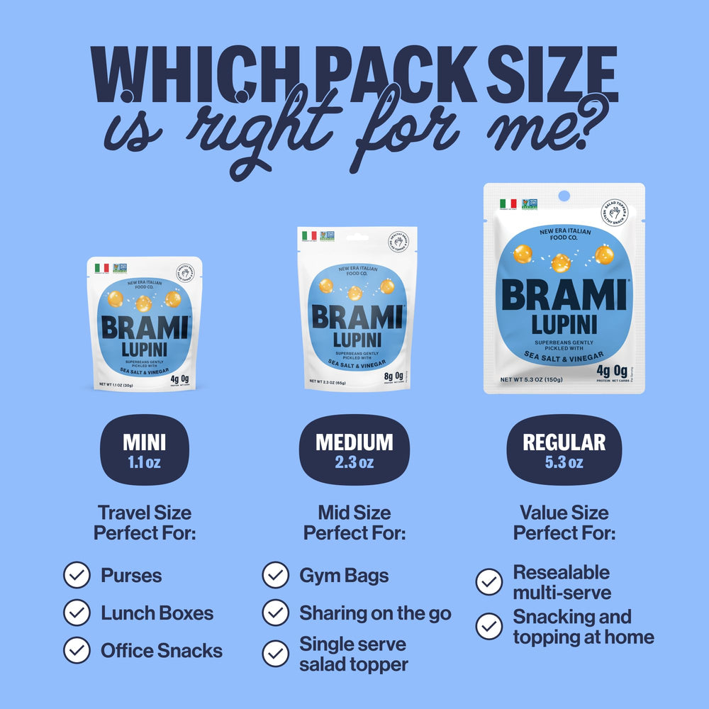 BRAMI Lupini snack chili lime serving suggestion for zest and protein