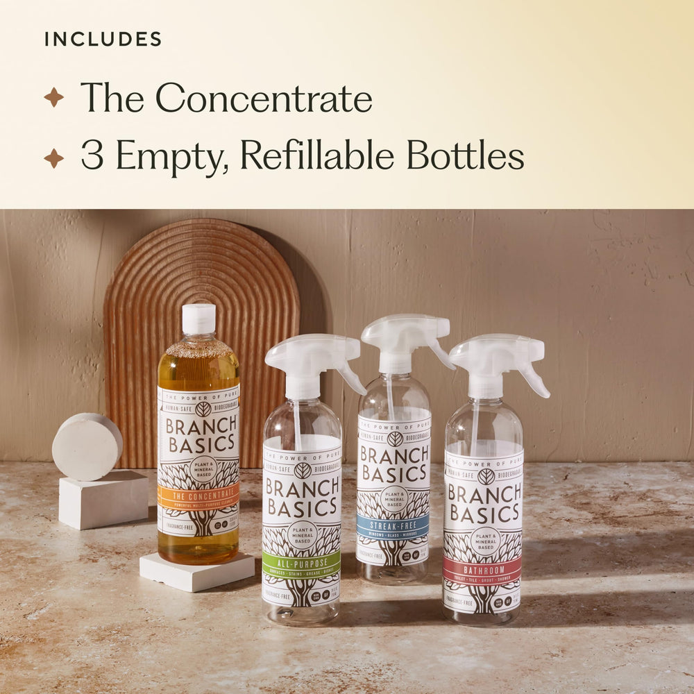 Branch Basics bathroom bottle prepared for grout, tiles, and mirrors