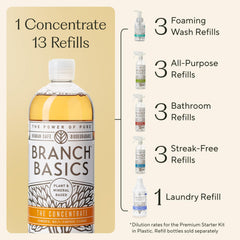 Branch Basics Concentrate multi-surface cleaner shows versatile cleaning tasks.