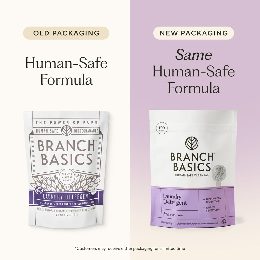 Powder detergent bags from Branch Basics ready for versatile cleaning