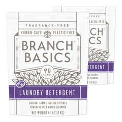 Branch Basics Laundry Detergent two-pack displayed for bulk value and up to 180 loads