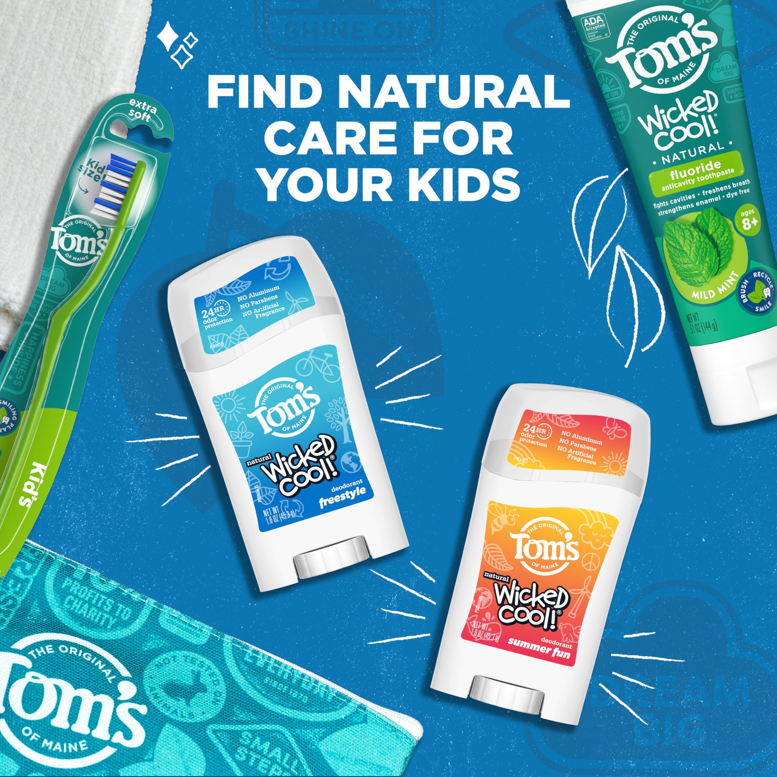 Tom's of Maine brand ethos and B Corp commitment reflected in packaging.