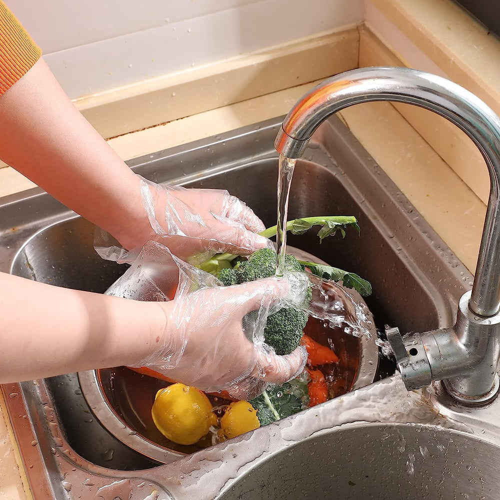 Brandon-super disposable gloves party-dining setup for mess-free serving.