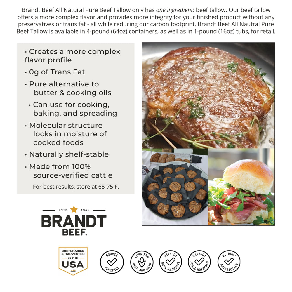 Brandt Beef Tallow supports keto and paleo cooking.