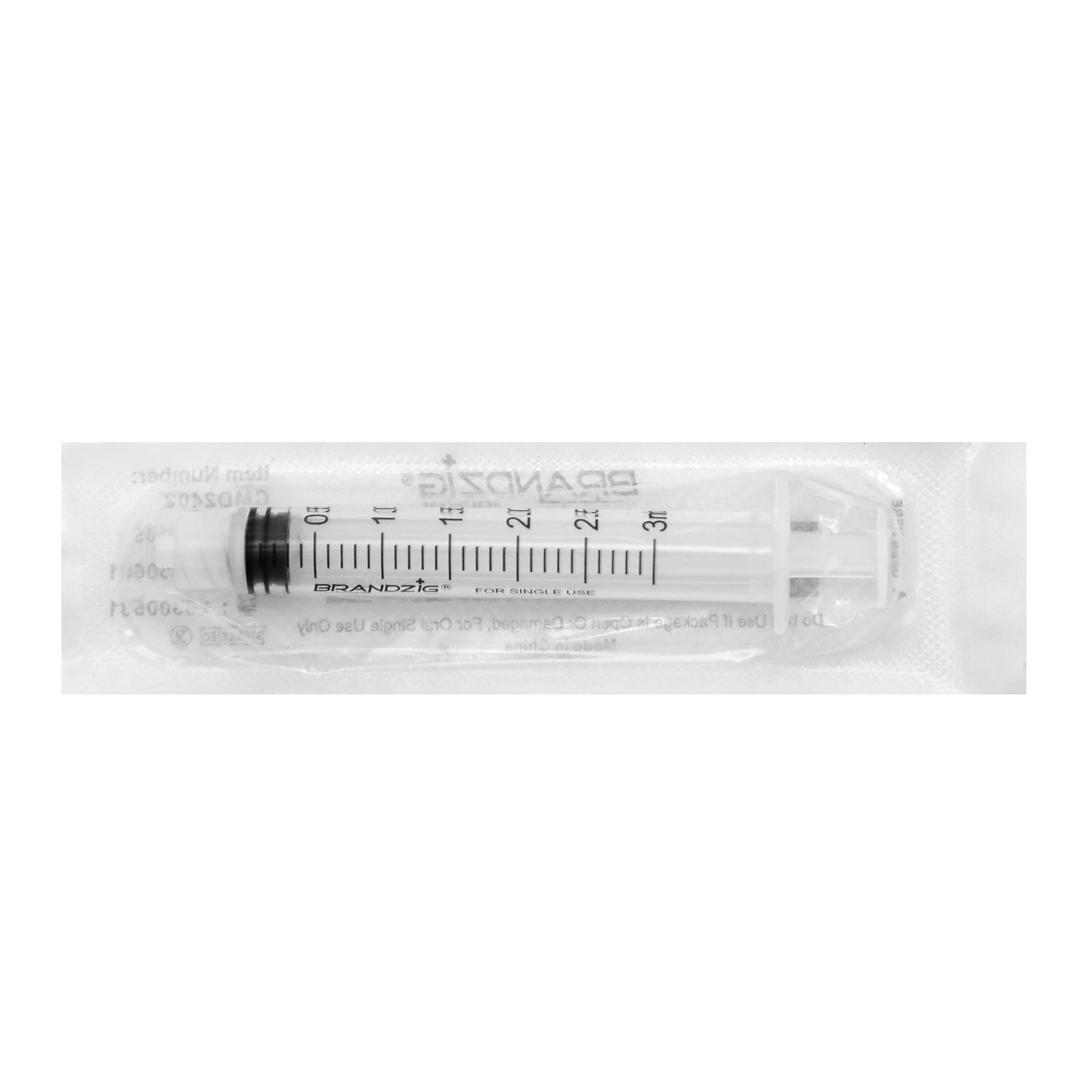Brandzig syringe with clear graduations supports precise, easy dosing