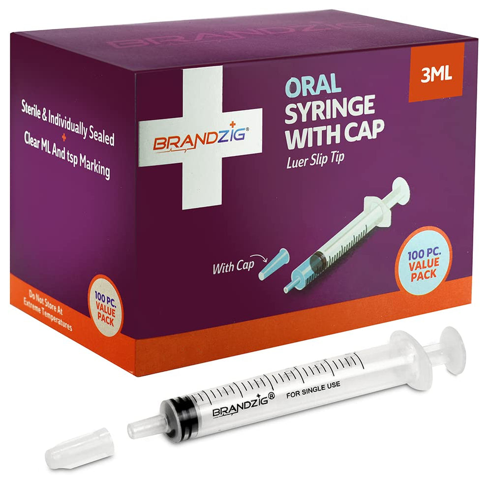 BrandZIG 3ml-syringe-cap with secure cap for safe dosing at home