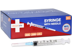 Brandzig 3ml syringe with 23G needle in sterile blister packaging.